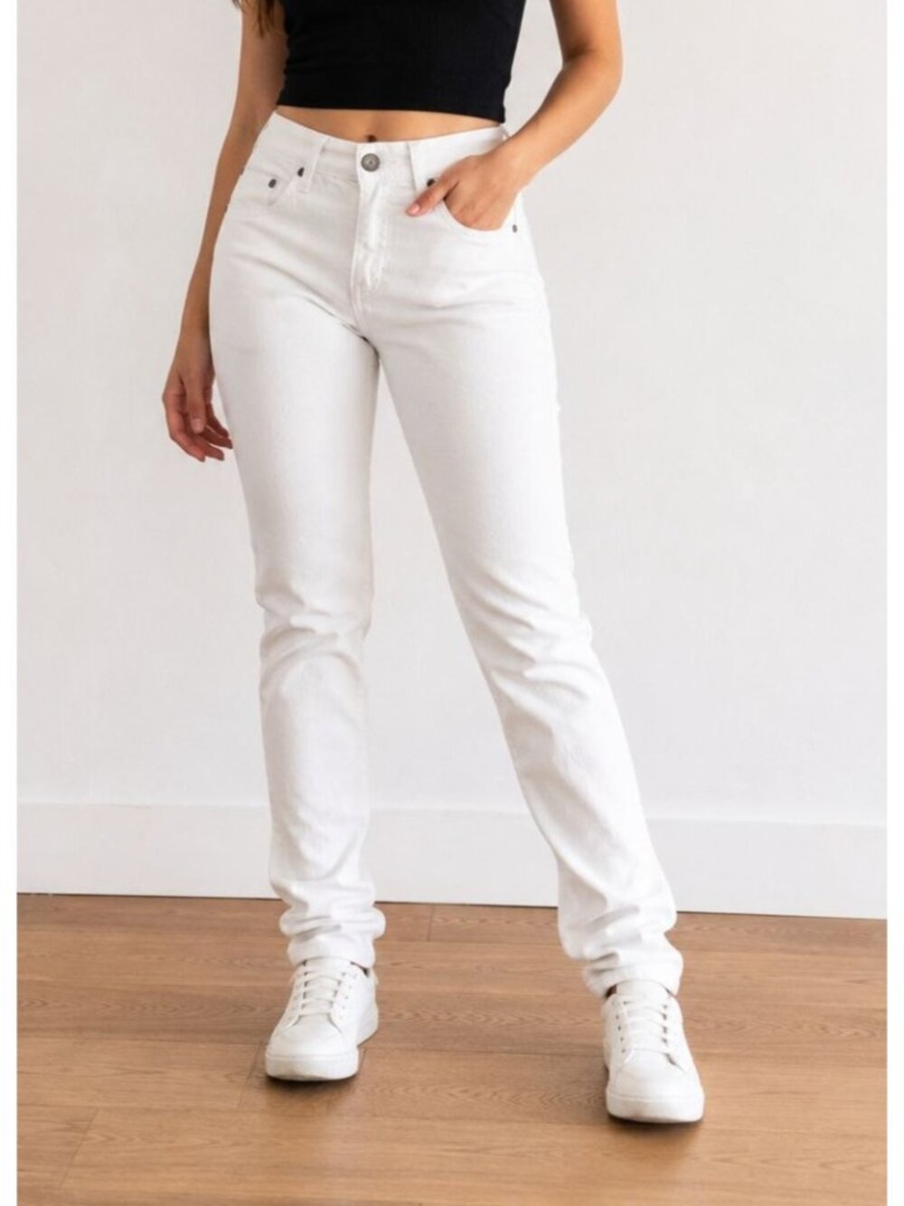 Paige Womens Size 24 Skyline Peg White Denim Jeans Cotton/Spandex